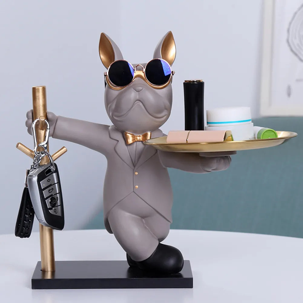 French Bulldog Sculpture & Holder